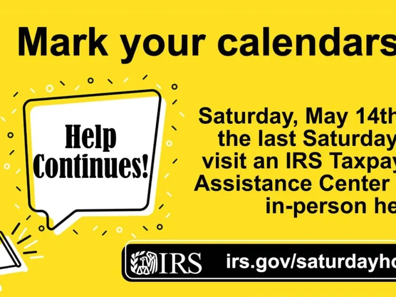 Tomorrow, Saturday 5/14, various #IRS Taxpayer Assistance Centers will be Tomorrow, Saturday 5/14, various #IRS Taxpayer Assistance Centers will be